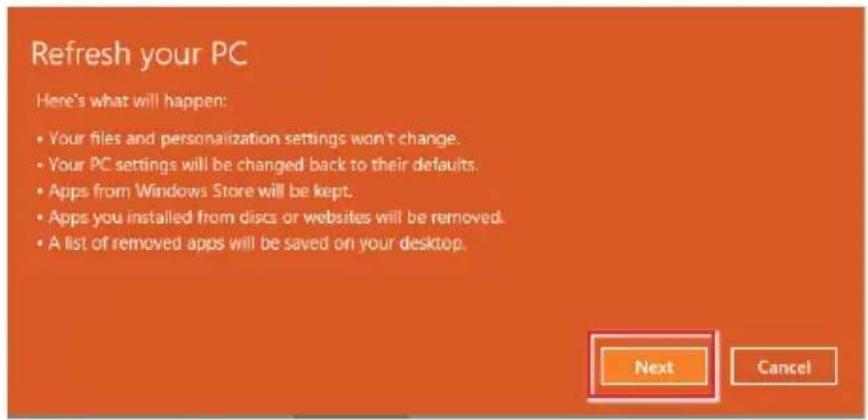 MSI Wind Top AG240 2PE-R7472H16G1T0DB81MANX - ■ Refresh PC (PC aktualisieren) - 3