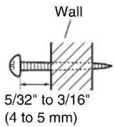 Wall 5/32" to 3/16" (4 to 5 mm)
