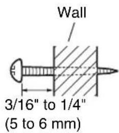 Wall 3/16" to 1/4" (5 to 6 mm)