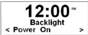 12:00 Backlight < Power On >