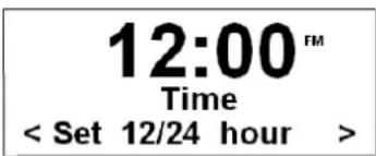 12:00 Time < Set 12/24 hour >