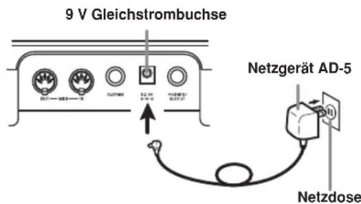 CASIO LK-46 - Verwendung des Netzgerätes - 1