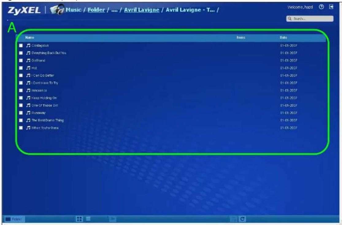 ZyXEL | Music / Folder / .... / Avril Lavigne / Avril Lavigne - T... / Welcome, hazd Search... A Name Items Data Contagious 01-01-2007 Everything Back But You 01-01-2007 Guthard 01-01-2007 Hot 01-01-2007 I Can Do Better 01-01-2007 I Don't Have To Try 01-01-2007 Innocentsa 01-01-2007 Keep Holding On 01-01-2007 One Of Those Girl 01-01-2007 Runaway 01-01-2007 The Best Dame Thing 01-01-2007 What You're Gone 01-01-2007