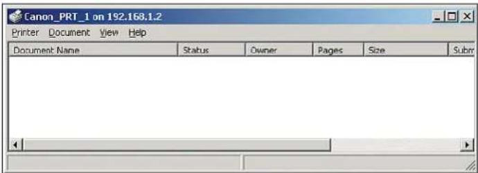 Canon_PRT_1 on 192.168.1.2 Printer Document View Help Document Name Status Owner Pages Size Submit