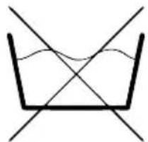 Simple line drawing of a basin with crossed lines indicating water flow (no text or symbols)