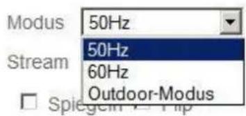 Modus 50Hz Stream 50Hz 60Hz Outdoor-Modus Spiegelin 2. Flip
