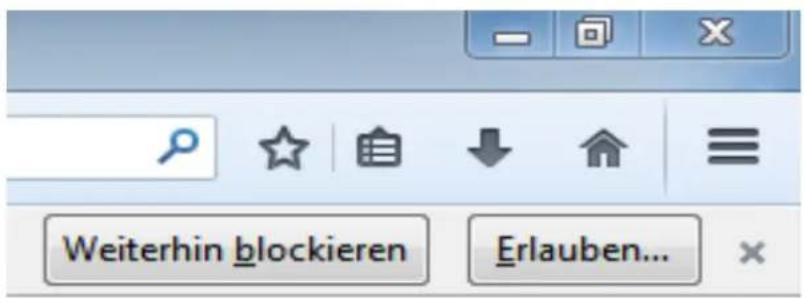 Weiterhin blockieren Erlauben...