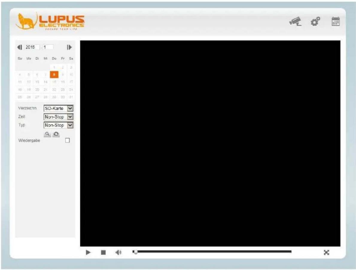 LUPUS ELECTRONICS SECURE YOUR LIFE 2015 1 So Mo Di Mi Do Fr Sa 4 5 6 7 8 9 10 11 12 13 14 15 16 17 18 19 20 21 22 23 24 25 26 27 28 29 30 31 Verzaicnn SD-Karte Zeit Non-Stop Typ Non-Stop Wiedergabe
