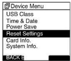 OLYMPUS DS-5000ID - Rücksetzung der Menüeinstellungen des Rekorders (Reset Settings) - 1