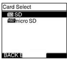OLYMPUS DS-5000ID - Einstellung des Aufnahmeziels (Card Select) - 3