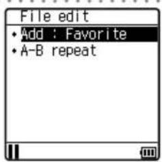 File edit • Add : Favorite • A-B repeat