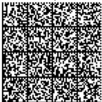 Black and white QR code image containing encoded data