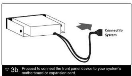 Connect to System 3b. Proceed to connect the front panel device to your system's motherboard or expansion card.