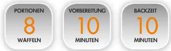 PORTIONEN 8 WAFFELN VORBEREITUNG 10 MINUTEN BACKZEIT 10 MINUTEN