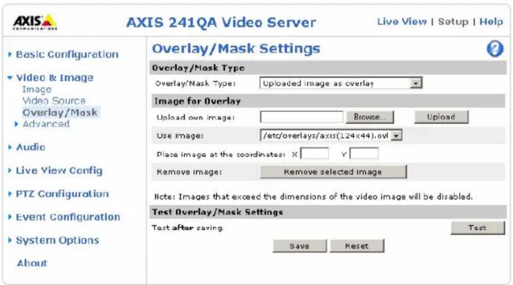 AXIS 241S - Hochladen und Verwenden von Overlays - 1
