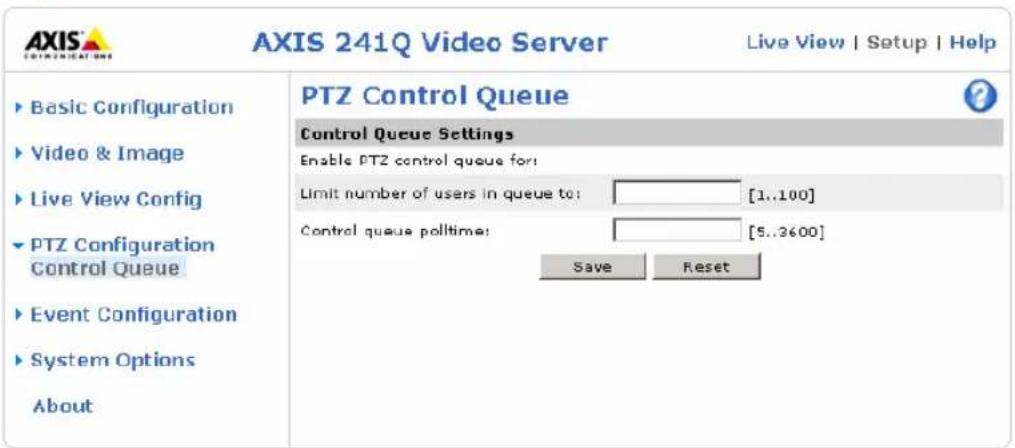 AXIS 241S - PTZ-Steuerungswarteschlange (PTZ Control Queue) - 1