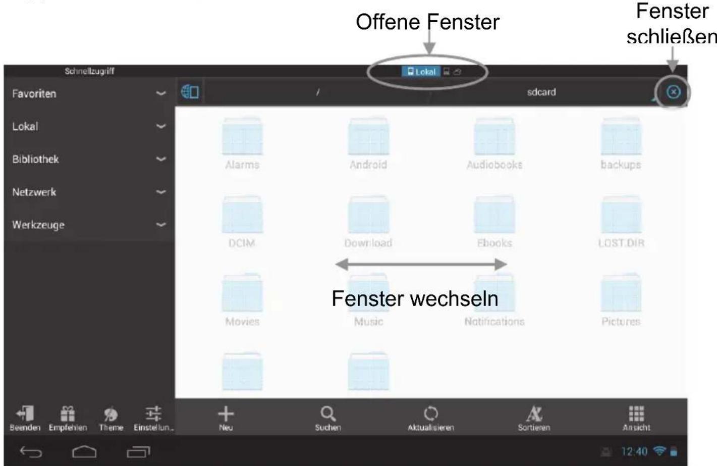 Odys Connect 7 Pro - Fenster verwalten - 2