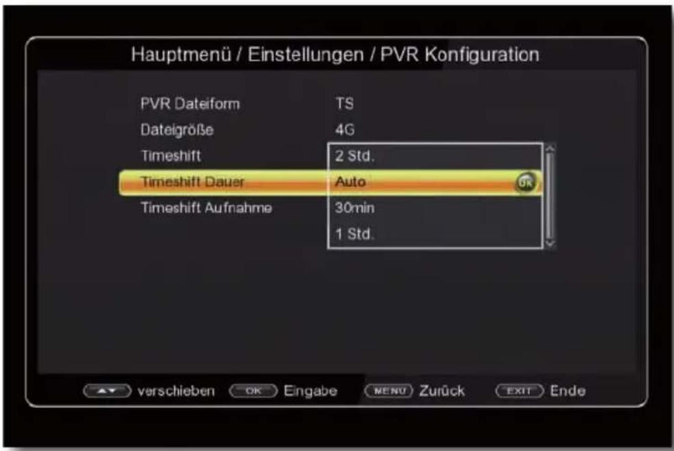 Telestar TD 2530 HD - Timeshift Dauer - 1