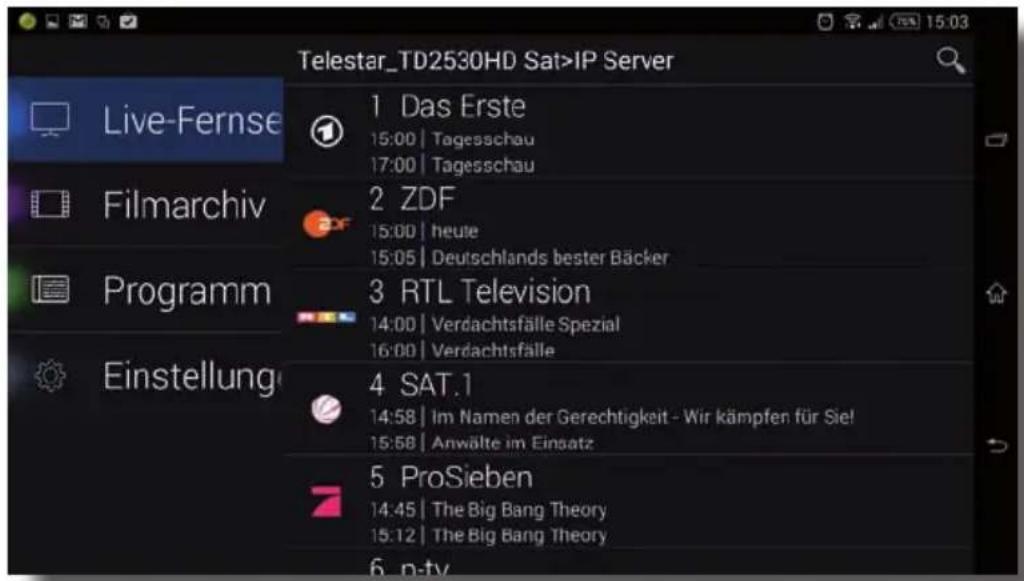 Telestar TD 2530 HD - Besispiel Elagato Sat>IP: - 1