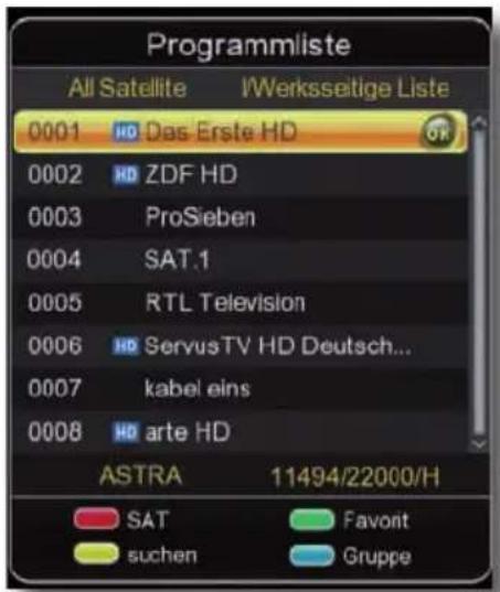 Telestar TD 2530 HD - Programmwahl über Programmliste - 1