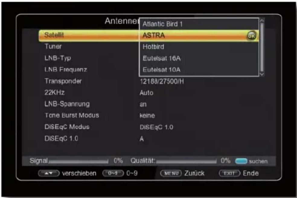 Telestar TD 2530 HD - Satellitenliste - 1