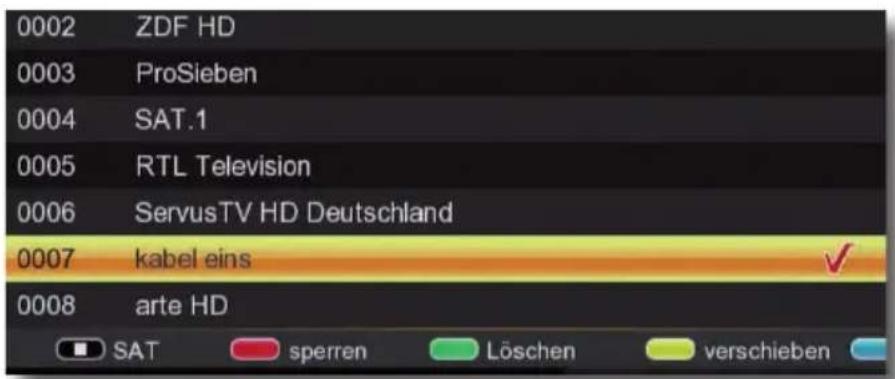 Telestar TD 2530 HD - Programme sperren (rot) - 1