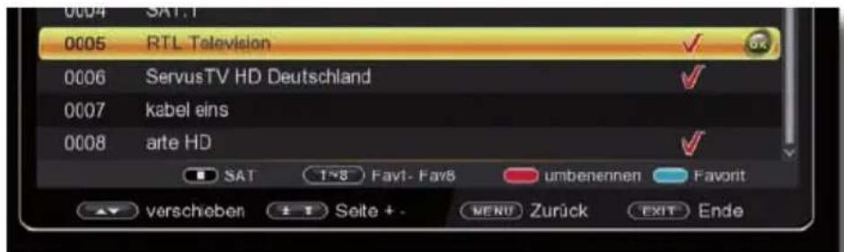 Telestar TD 2530 HD - Favoriten bearbeiten - 1