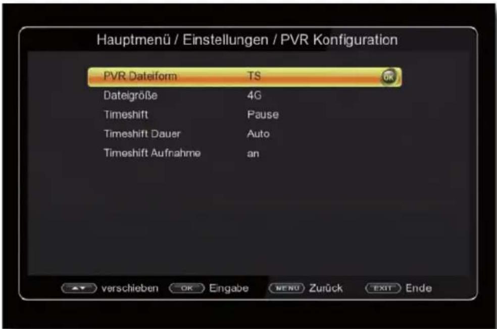 Telestar TD 2530 HD - PVR Dateiformat - 1