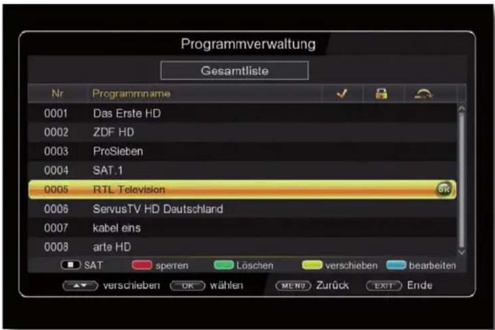 Telestar TD 2530 HD - Programmverwaltung - 1