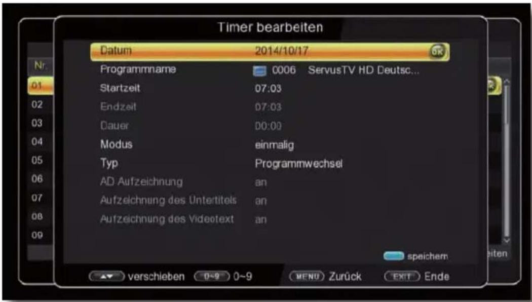 Telestar TD 2530 HD - Timer Aufnahme - 2
