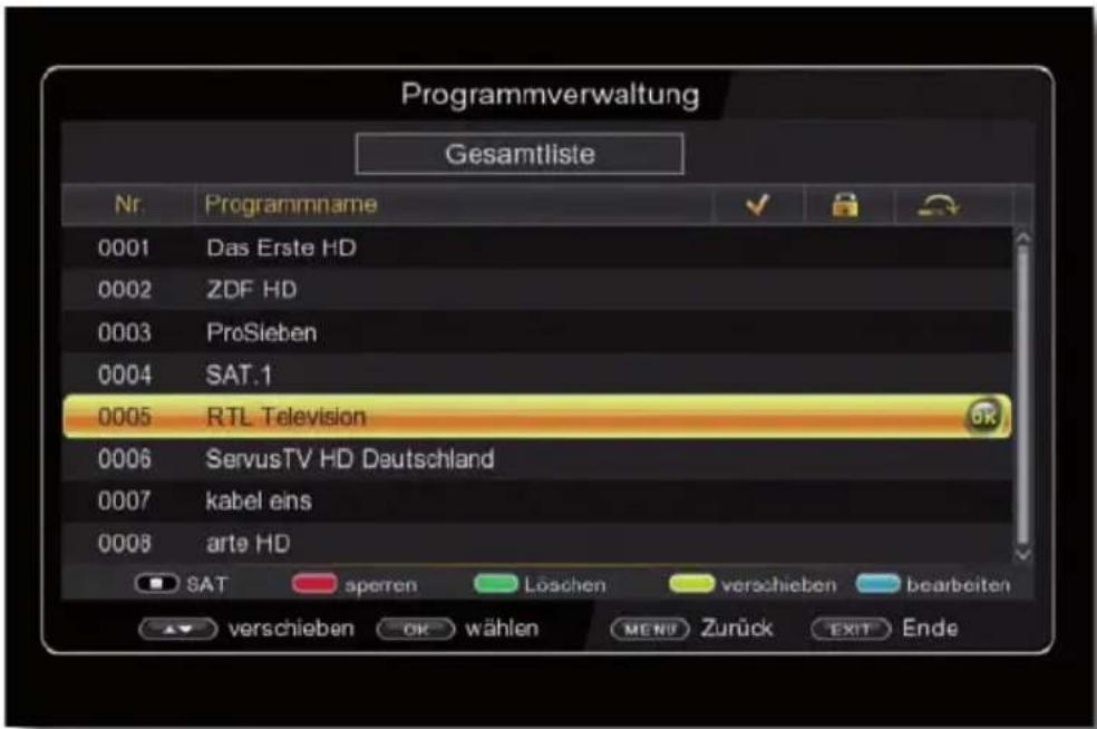 Telestar TD 2530 HD - Kanalbearbeitung - 1