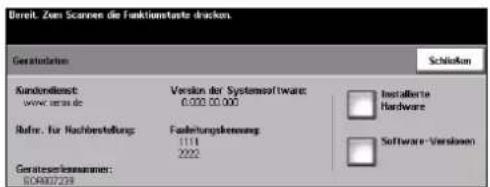 Dereit: Zum Scannen die Faktienstante drucken Geratdaten Schäufen Kundorient: Version der Systemesoftware www.terau.de 0.000.00.000 Rufnr. für Nachbestaltung: Faktienstehmung 1111 2222 Installierte Hardware Software-Verkassen Geratenfleistungen: 034007229