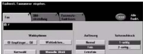 Fahresl. Fassener einlagen Fax 1 BM- instellung 2 Faustete funktionen 3 Alle Fuelt. Wahleptinen Auflesung Sahrenaufdruck Empferer... (0) Wahrlichen... Normal 1-undig Feln 2-undig... Kurzwald Monade World Extrafarm