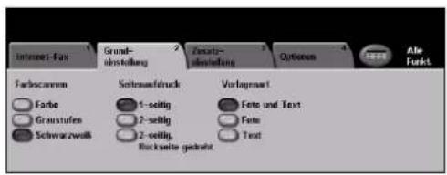 Internet-Fax Grund- abstellung Anzahl- abstellung Options Alle Fakt Farlescamen Solenaufdruck Vorlagmarkt Forte Graustufen Schwarzwoil 1-seitig 2-seitig 2-seitig. Fete und Text Fete Text Backseite gebraht