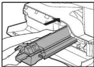 OLIVETTI d-COPIA 2001 - Insert the toner cartridge along the guides until it locks in place while pushing the lock release lever. - 1