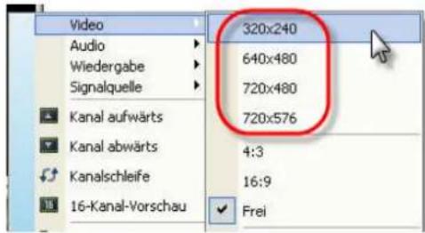 AVERMEDIA AVerTV Galaxy - Bildauflösung der Fernsehanzeige ändern - 1