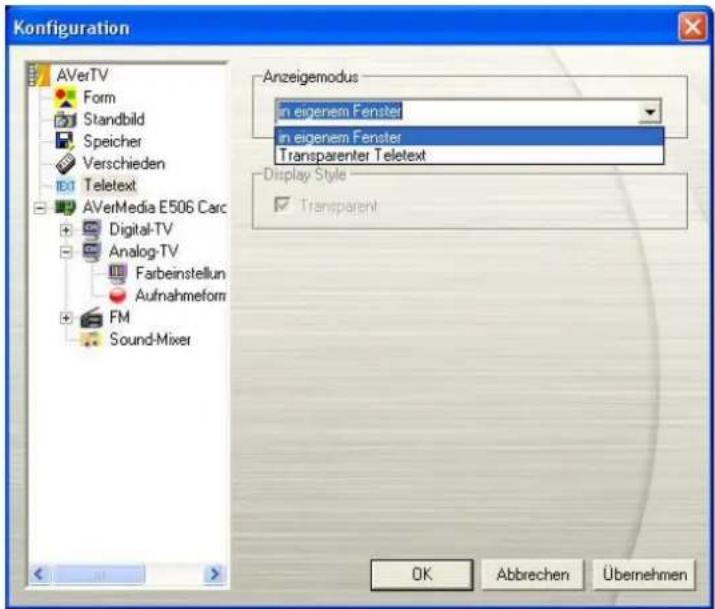AVERMEDIA AVerTV Galaxy - Individuelle Einstellung des Anzeigemodus - 1