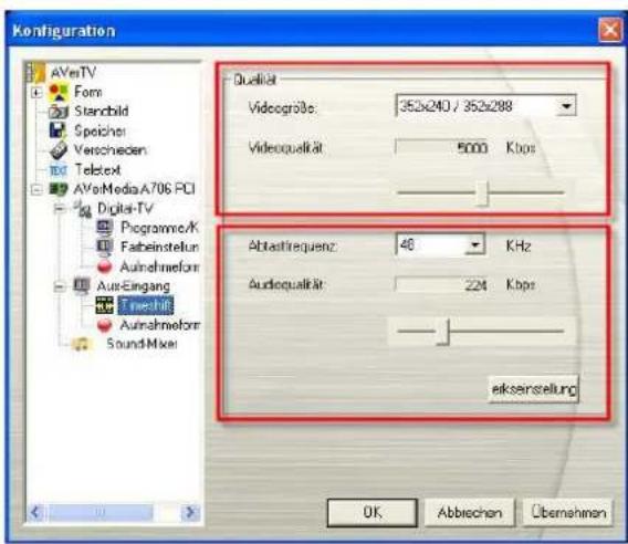 AVERMEDIA AVerTV Galaxy - Individualisierung der TimeShift Videoqualitätseinstellungen - 1