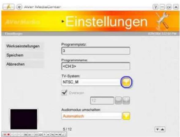 AVERMEDIA AVerTV TwinStar PCI-E - Analoge TV Einstellungen / Digitale TV Einstellungen → Programmverwaltung - 1