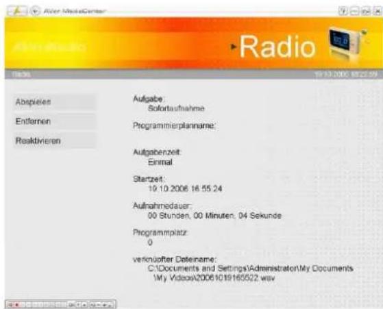 AVERMEDIA AVerTV TwinStar PCI-E - Abspielen einer aufgenommenen Radiosendung - 2
