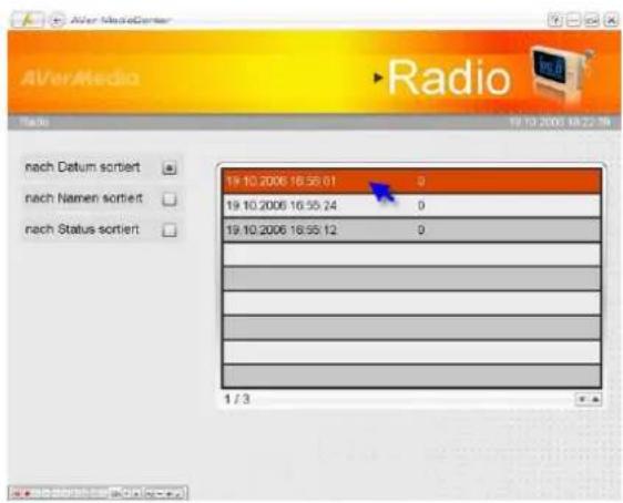 AVERMEDIA AVerTV Satellite Trinity - Abspielen einer aufgenommenen Radiosendung - 1
