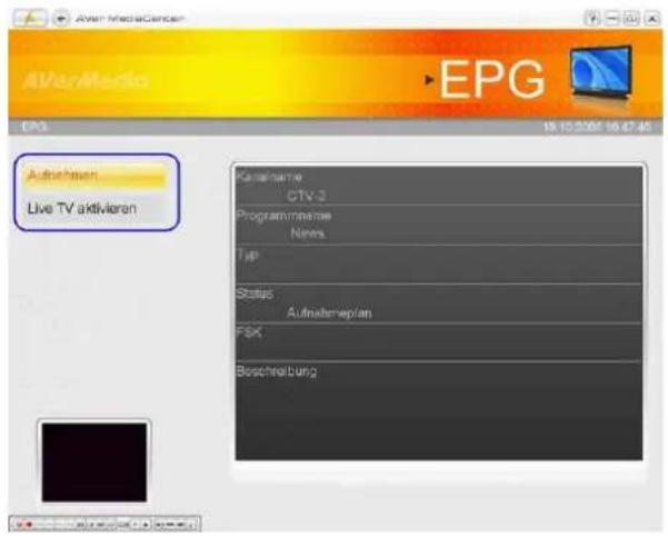 AVERMEDIA A825 TwinStar - Anzeige von EPG-Informationen (nur für Digitalfernsehen) - 2