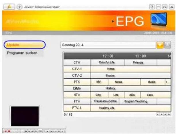 AVERMEDIA A825 TwinStar - Anzeige von EPG-Informationen (nur für Digitalfernsehen) - 1