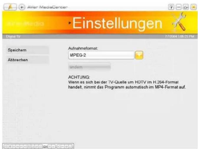 AVERMEDIA A825 TwinStar - Analoge TV Einstellungen / Digitale TV Einstellungen → Aufnahmeeinstellungen - 1