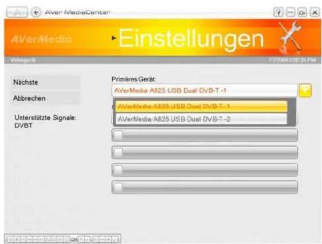AVERMEDIA A825 TwinStar - Erstmalige Anwendung des AVerMedia Center - 1