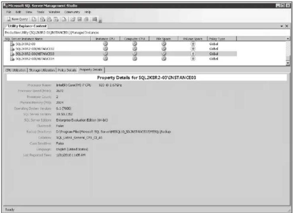 MICROSOFT SQL Server 2008 R2 - The Managed Instances Detail Tabs - 3