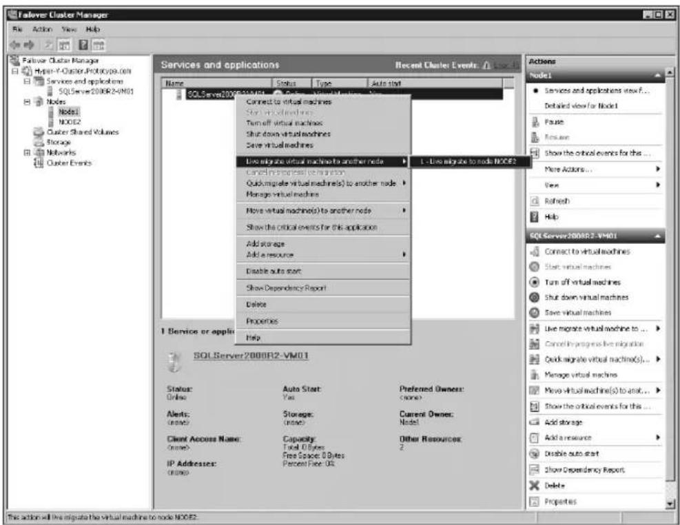 MICROSOFT SQL Server 2008 R2 - Initiating a Live Migration of a SQL Server VM - 1