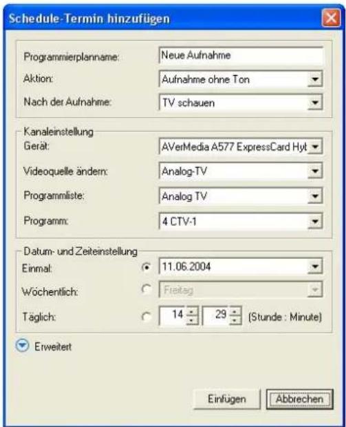 AVERMEDIA A577 - Termine hinzufügen - 1