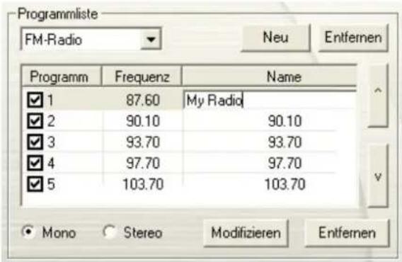 AVERMEDIA A577 - Ändern eines Radionamens - 1
