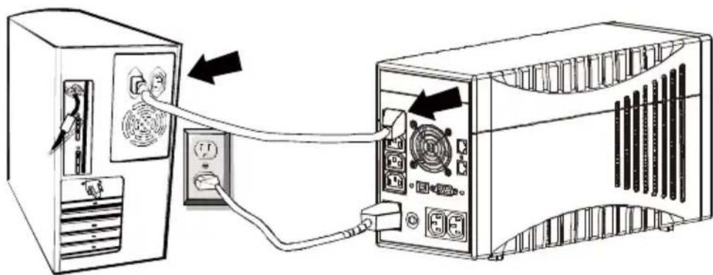 AEG Protect A. 1400 VA - Connecting the Load (e.g. computer) - 1